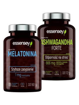 Ashwagandha i Melatonina | Essensey | Wsparcie snu na stres