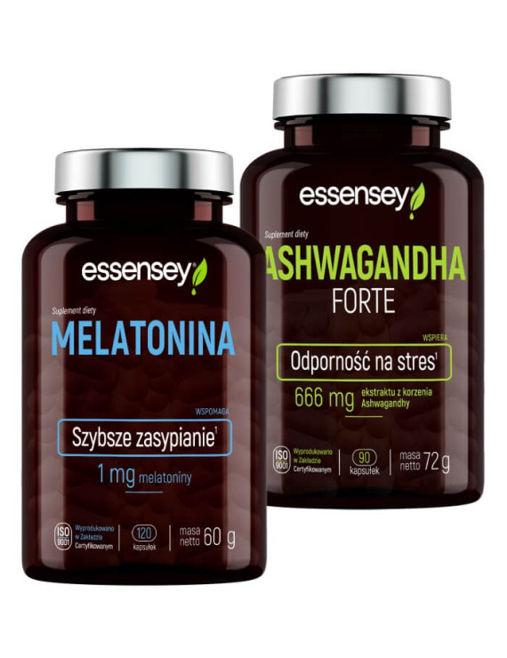 Ashwagandha i Melatonina | Essensey | Wsparcie snu na stres