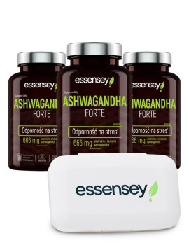 Ashwagandha Forte w trzech opakowaniach | Essensey | Adaptogeny Stres