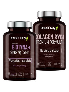 Biotyna, Skrzyp + Cynk i Kolagen Rybi Premium Formula+ | Essenesy