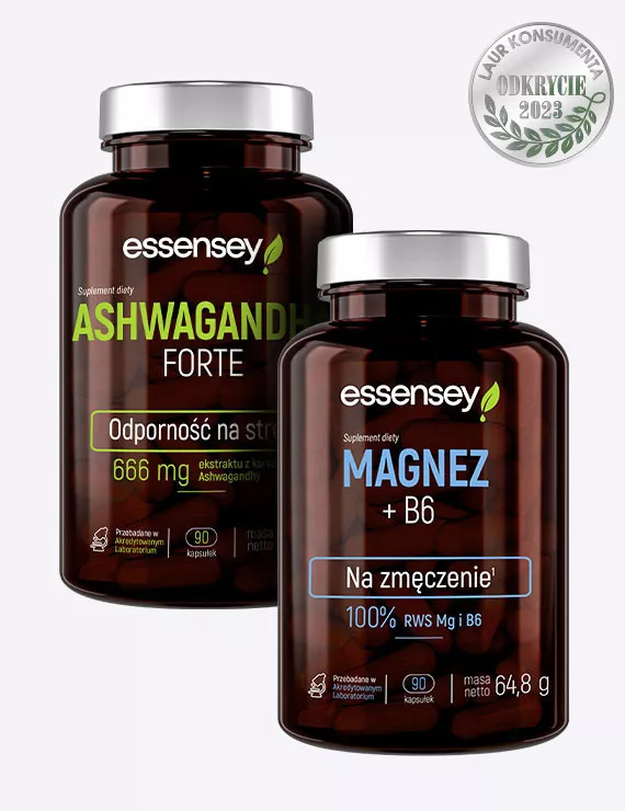 Magnez+B6 i Ashwagandha Forte od Essensey