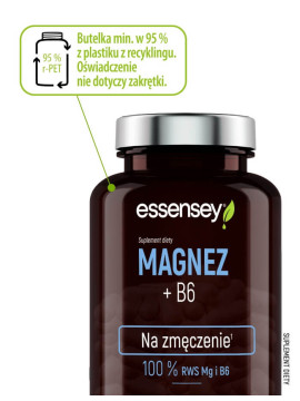 Magnez z witaminą B6 w 90 kapsułkach + Pillbox | Essensey | Zmęczenie