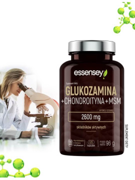 Glukozamina + Chondroityna + MSM + Pillbox | Essensey | Na stawy