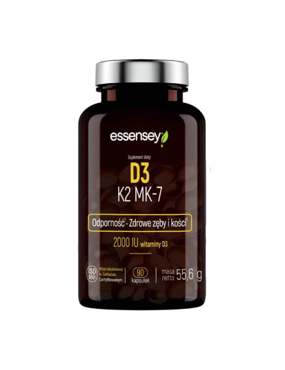 Witamina D3 K2 MK-7 + Pillbox | Essensey | Odporność Zęby Kości