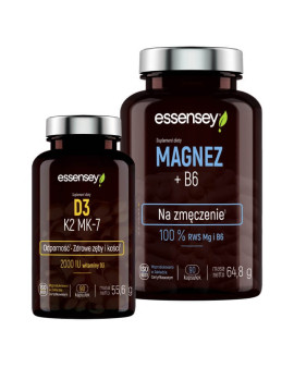 Magnez+B6 i Witamina D3 K2 MK-7 | Essensey | Na Odporność i zmęczenie