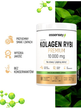 Kolagen Rybi Premium Smak Zielona Herbata  | Essensey | Piękna skóra