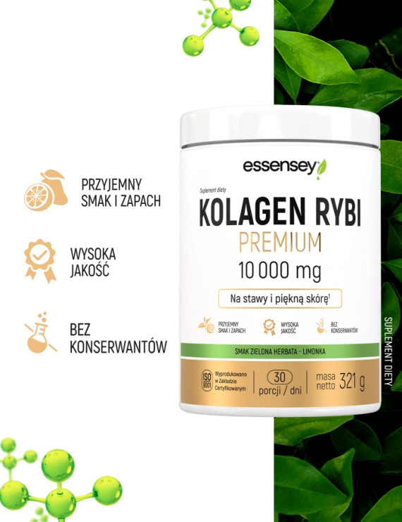 Kolagen Rybi Premium Smak Zielona Herbata  | Essensey | Piękna skóra