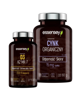 D3 K2 MK-7 i Cynk Organiczny | Essensey | Wsparcie odporności