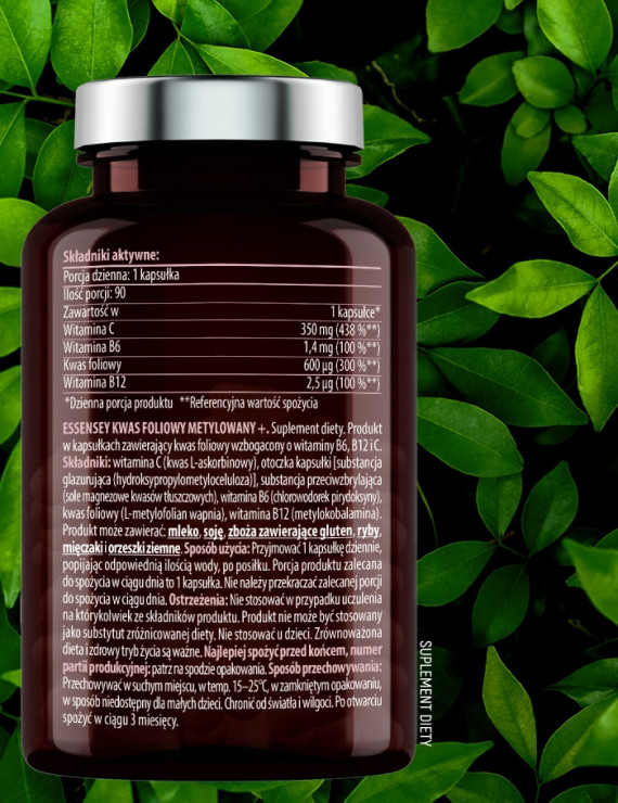 Kwas Foliowy Metylowany + w 90 kapsułkach