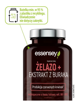 Żelazo + Ekstrakt z Buraka w 90 kapsułkach