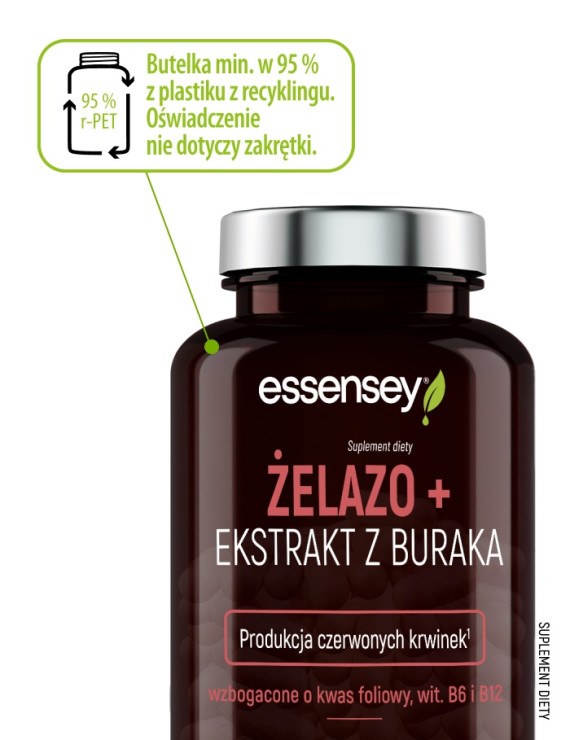 Żelazo + Ekstrakt z Buraka w 90 kapsułkach