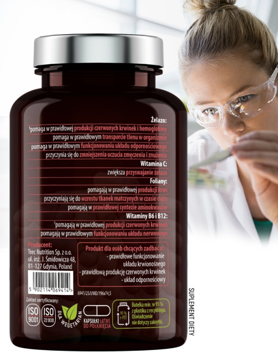 Żelazo + Ekstrakt z Buraka w 90 kapsułkach