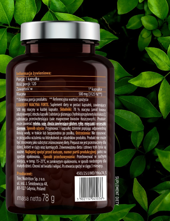 Niacyna Forte w 120 kapsułkach | Essensey | Metabolizm energetyczny