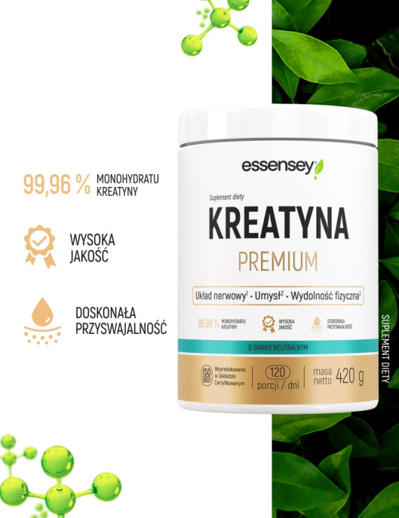 Kreatyna Premium Smak Zielone Jabłko - 500g
