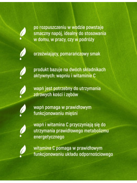 Wapń + Witamina C w 20 tabletkach musujących