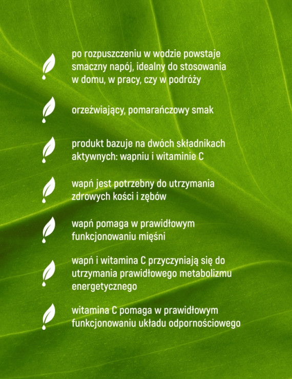 Wapń + Witamina C w 20 tabletkach musujących