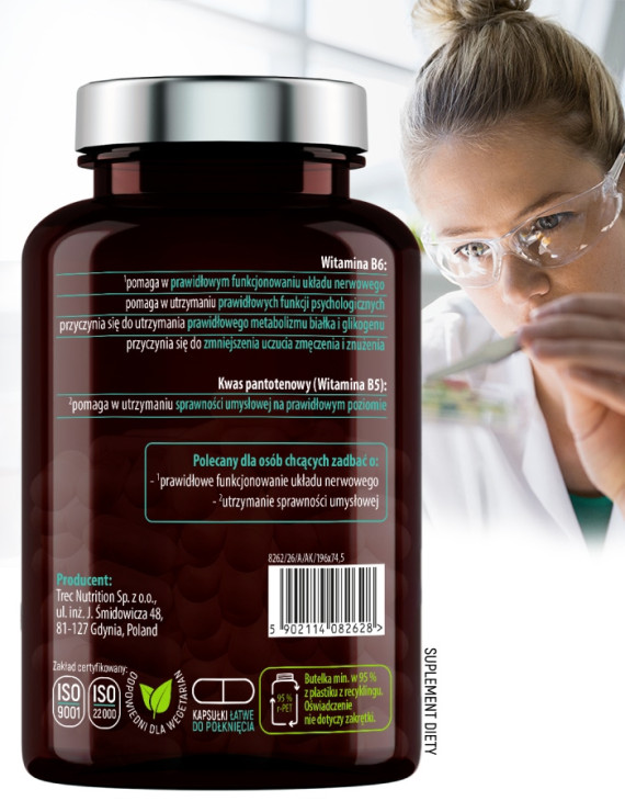 Kreatyna Monohydrat + B5, B6 w 90 kapsułkach