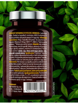 Witamina D3 w oleju z krokosza w 120 kapsułkach