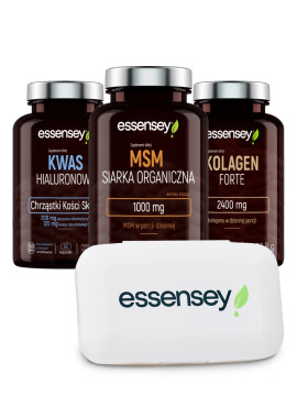 Kolagen + Kwas Hialuronowy + MSM + Pillbox | Essensey | Stawy skóra