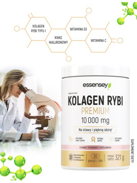 Kolagen Rybi Premium Smak Truskawka z Nutą Wanilii 10000 mg - 321g
