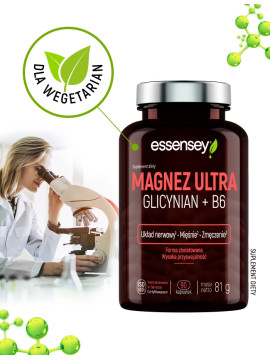 Magnez Ultra Glicynian + B6 w 90 kapsułkach