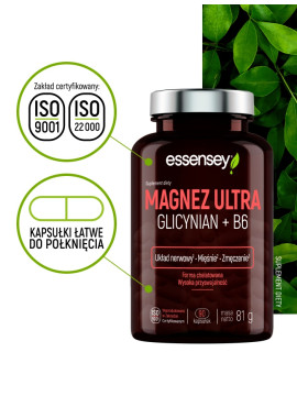 Magnez Ultra Glicynian + B6 w 90 kapsułkach