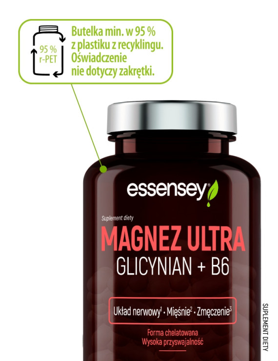 Magnez Ultra Glicynian + B6 w 90 kapsułkach