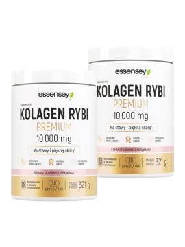 Zestaw Kolagen Rybi Premium Smak Truskawka z Nutą Wanilii 10000 mg w dwóch opakowaniach