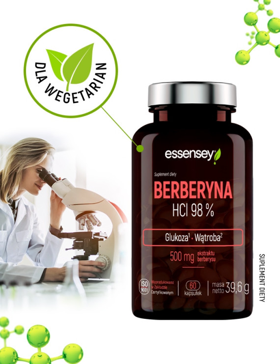 Berberyna HCL 98% w 60 kapsułkach