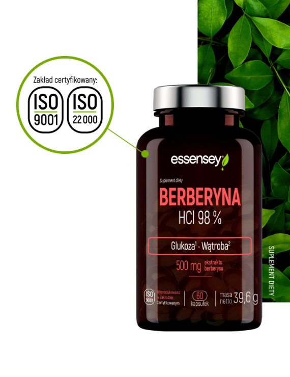Berberyna HCL 98% w 60 kapsułkach