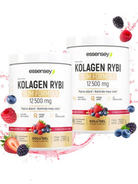 Zestaw Kolagen Rybi Slim Formula Smak Owoce Leśne 12500 mg w dwóch opakowaniach