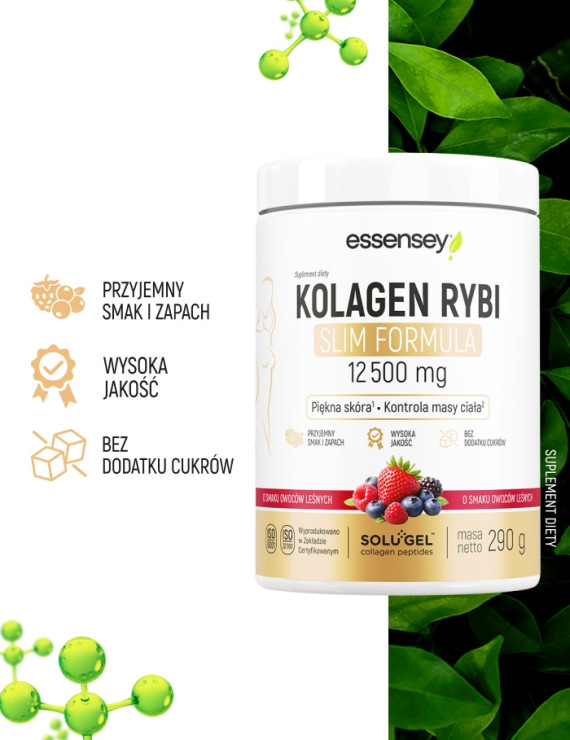 Zestaw Kolagen Rybi Slim Formula Smak Owoce Leśne 12500 mg w trzech opakowaniach