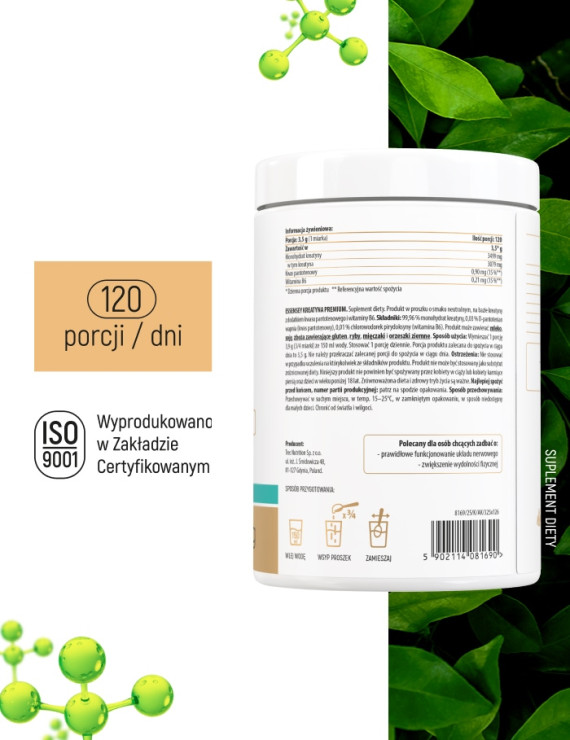 Kreatyna Premium Smak Neutralny - 420g