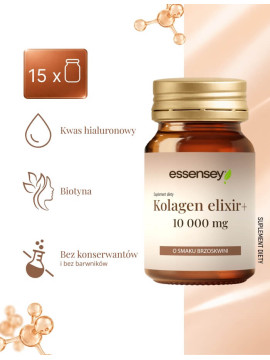 Zestaw 15x30 ml Kolagen Elixir+ dla skóry, włosów i stawów - brzoskwiniowy