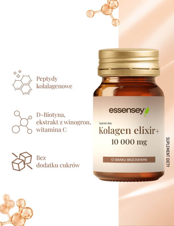 Zestaw 15x30 ml Kolagen Elixir+ dla skóry, włosów i stawów - brzoskwiniowy