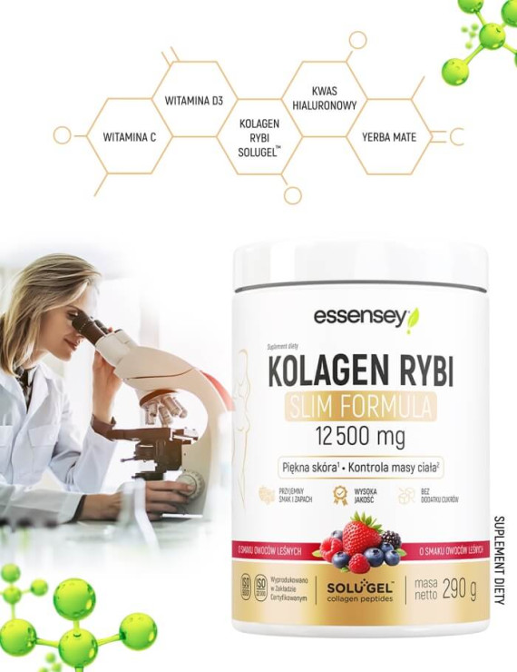 Kolagen Rybi Slim Formula Smak Owoce Leśne 12500 mg - 290 g