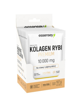 Zestaw 10x10,7 g Kolagen Rybi Premium Hydrolizowany Smak Mango-pomarańcza 10000 mg