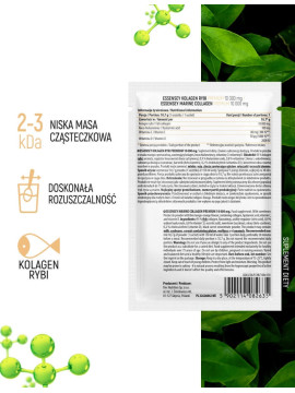 Zestaw 10x10,7 g Kolagen Rybi Premium Hydrolizowany Smak Mango-pomarańcza 10000 mg
