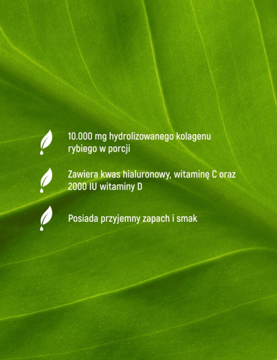 Zestaw 10x10,7 g Kolagen Rybi Premium Hydrolizowany Smak Mango-pomarańcza 10000 mg