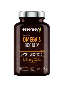 Omega 3 + 2000 IU D3 w 90 kaps | Essensey | Serce Mózg odporność