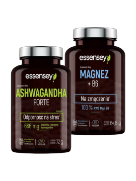 Magnez+B6 i Ashwagandha Forte | Essensey | Stres serce kości