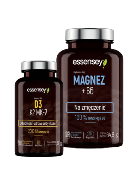 Magnez+B6 i Witamina D3 K2 MK-7 | Essensey | Na Odporność i zmęczenie