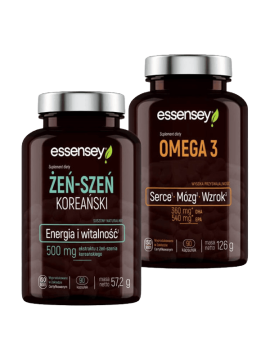 Żeń-szeń koreański i Omega 3 | Essensey | Witalność Energia Mózg Serce