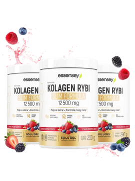 Zestaw Kolagen Rybi Slim Formula Smak Owoce Leśne 12500 mg w trzech opakowaniach