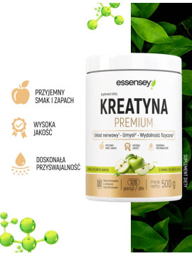 Kreatyna premium smak zielone jabłko - 500g