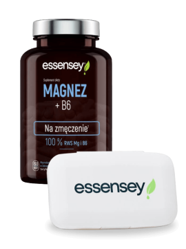 Magnez z witaminą B6 w 90 kapsułkach + Pillbox | Essensey | Zmęczenie