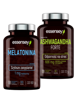 Ashwagandha i Melatonina | Essensey | Wsparcie snu na stres
