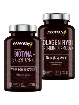 Biotyna, Skrzyp + Cynk i Kolagen Rybi Premium Formula+ | Essenesy