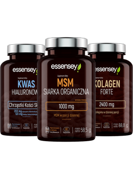 Kolagen + Kwas Hialuronowy + MSM | Essensey | Kości Stawy Skóra