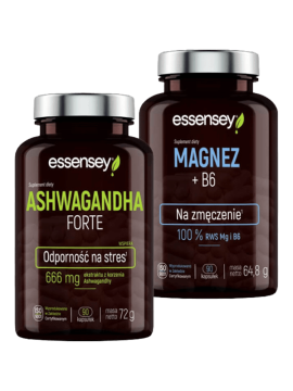 Magnez+B6 i Ashwagandha Forte | Essensey | Stres serce kości